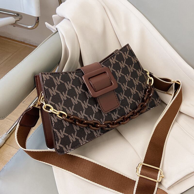 秋冬レトロワイドショルダーストラップメッセンジャーバッグ女性2020新しい流行のファッションネットレッドチェーンショルダーバッグワイルドイン Tiancai_Wing_Bag20646754859