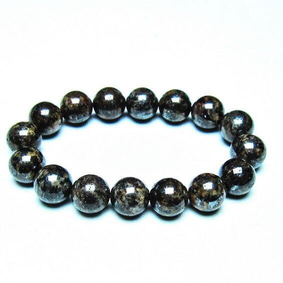 サハラNWA869隕石（コンドライト） ブレスレット 12mm 一点物 メール便可 [M便 1/10] 199-742