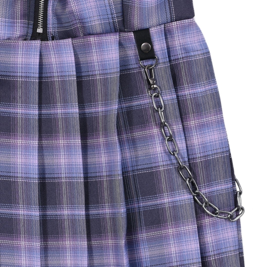 チェーン付き 肩ベルトチェックキャミワンピ | VOLCAN&APHRODITE