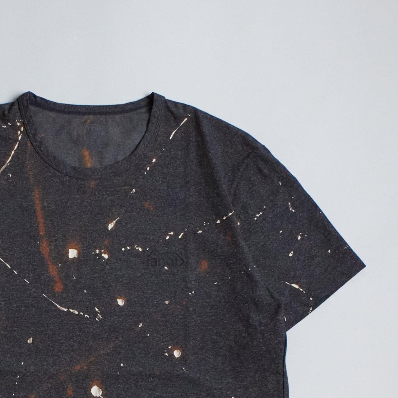 ranor （ラナー ）HAND PAINT T-SHIRT -CHACOAL MOKU メンズレディース