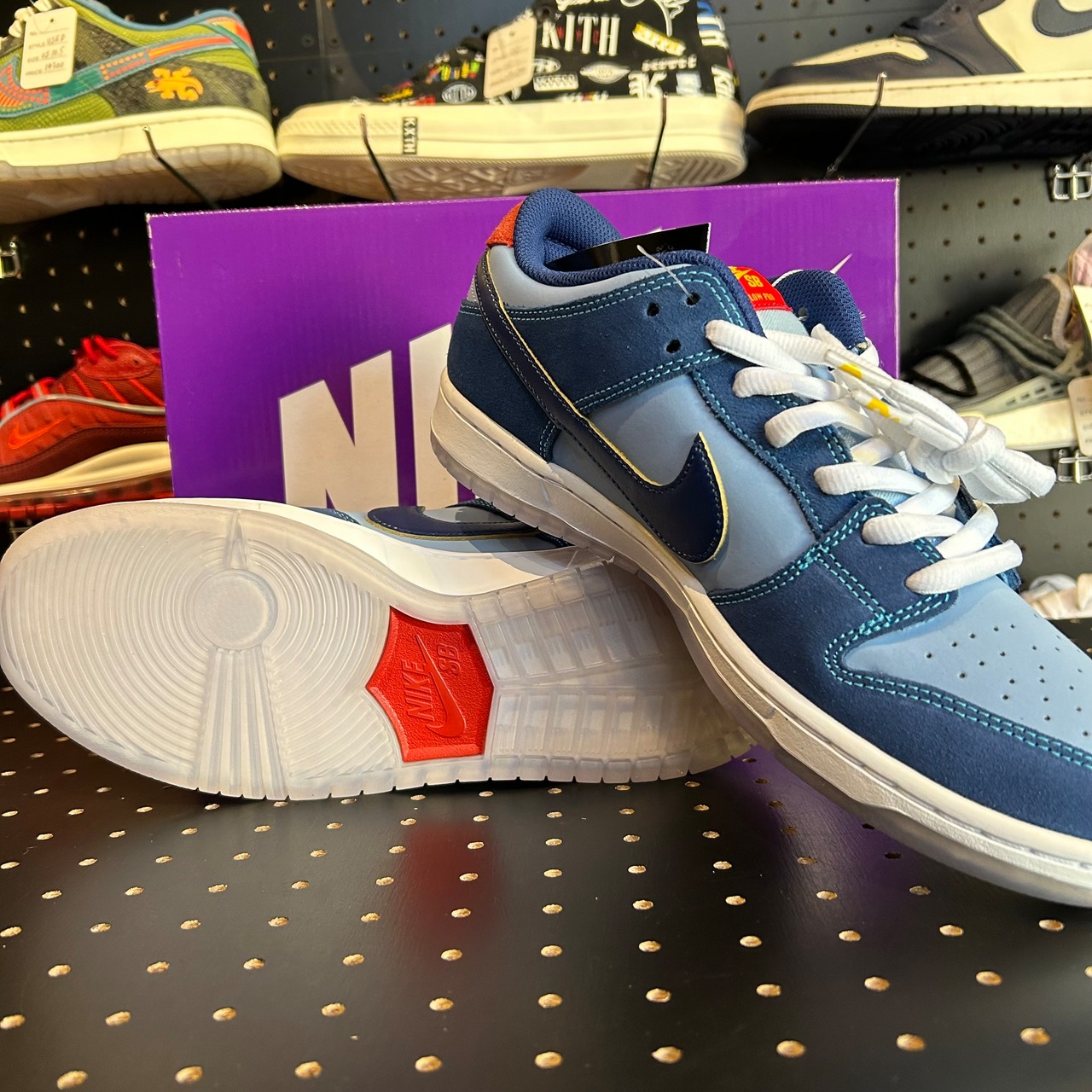 Why So Sad? × Nike SB Dunk Low "Coastal Blue/Speed Yellow-University Red" US10.5/28.5cm