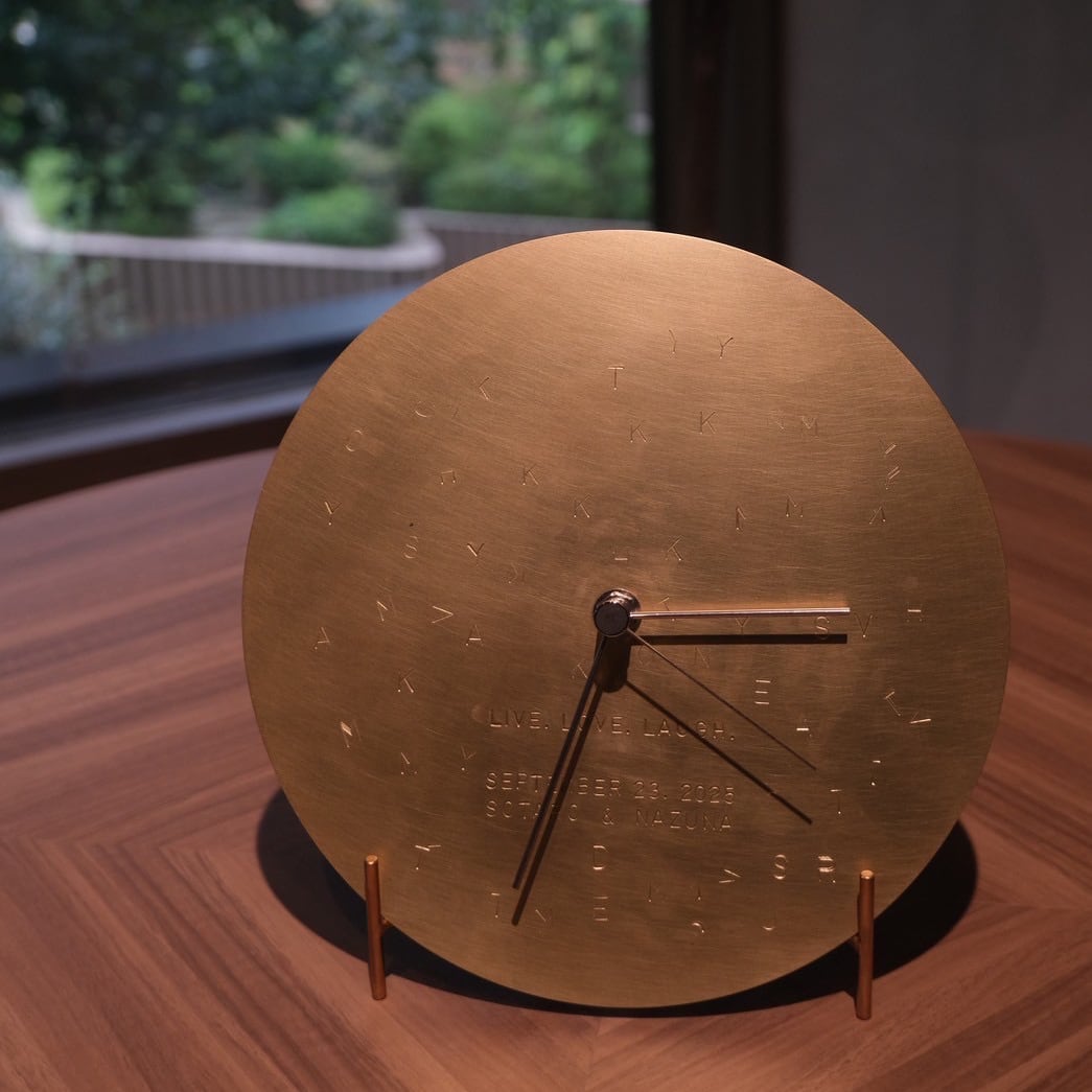 真鍮刻印時計の結婚証明書【ゲスト参加型】 | KUMIJI