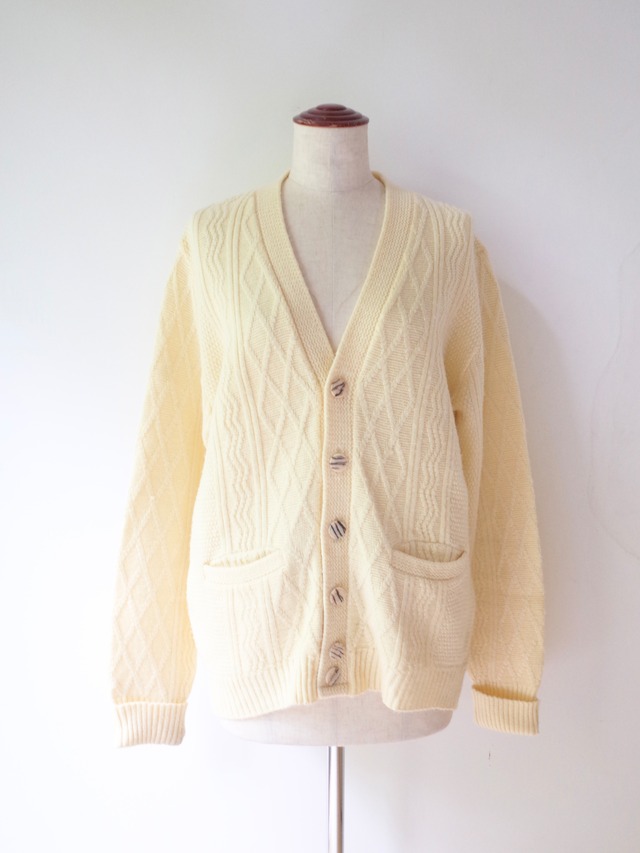70s Warren-Knit cable knit cardigan