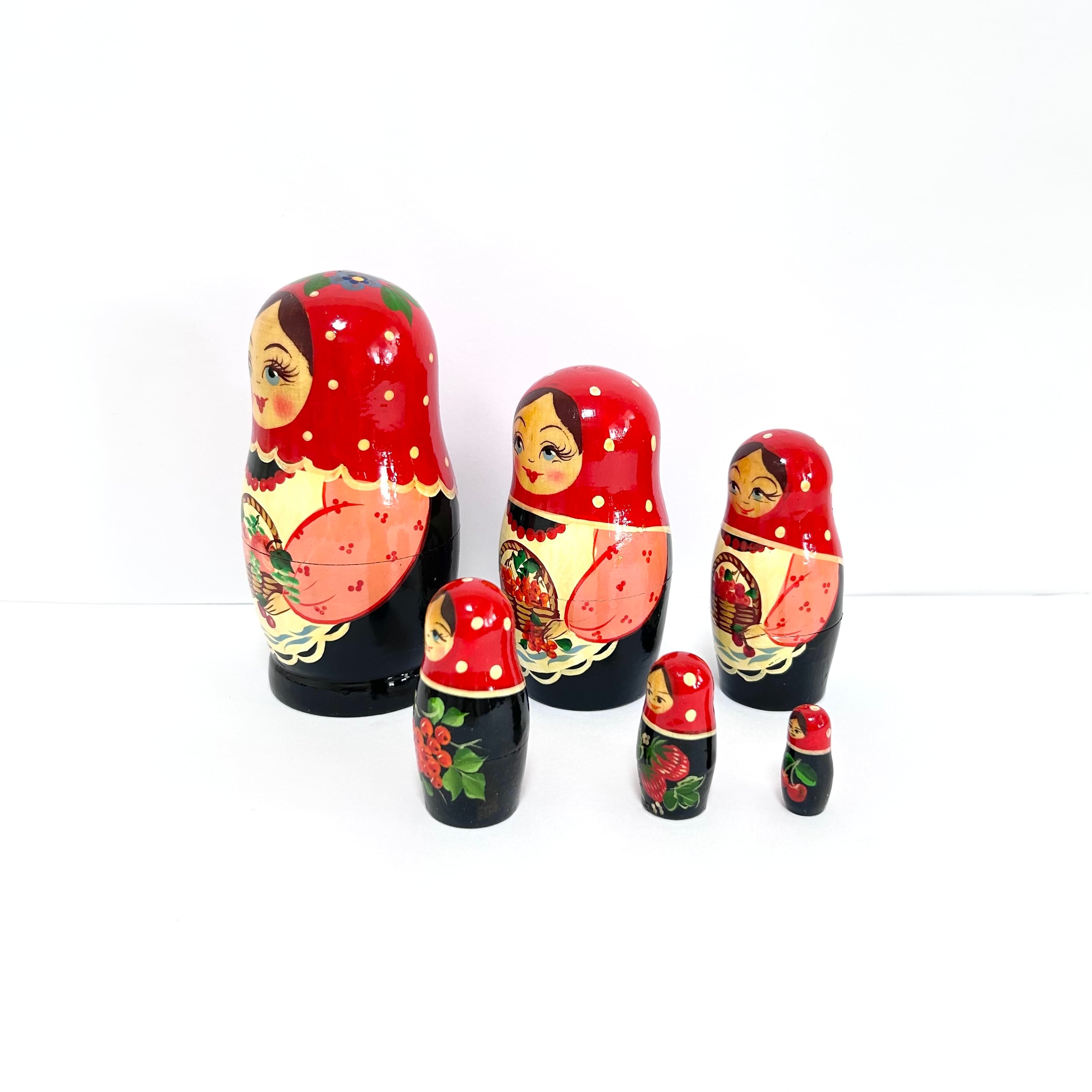 フルーツ マトリョーシカ 13cm 6ピース ロシア製 セミョーノフ