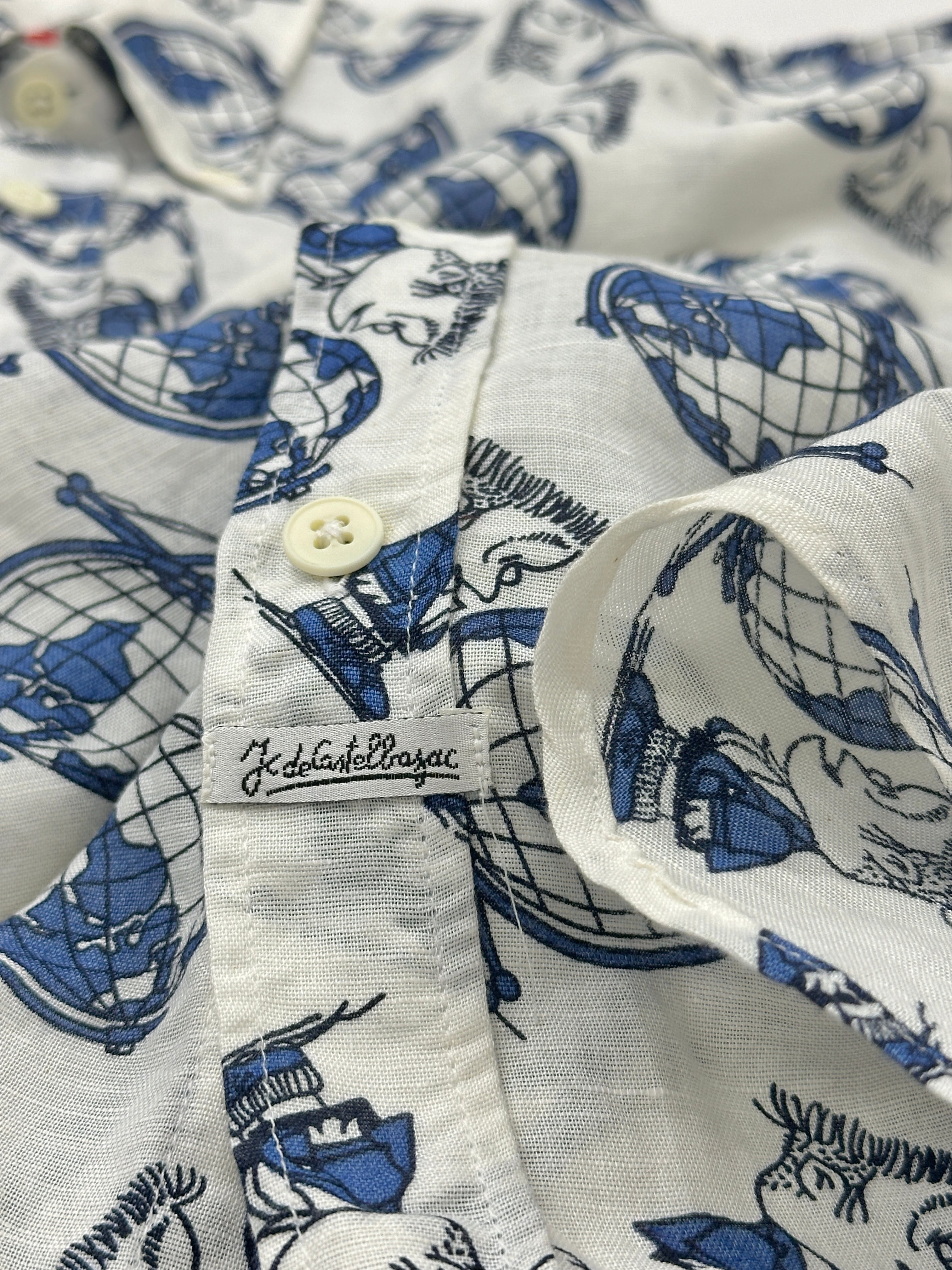 e90's J.C.DE CASTELBAJAC Full Pattern Cotton×Linen Sheer SH | ETRAK