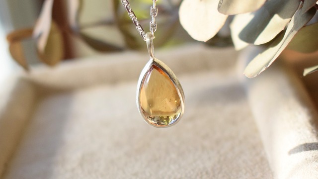 ＊1点もの＊Citrine necklace / pair shape《silver925》
