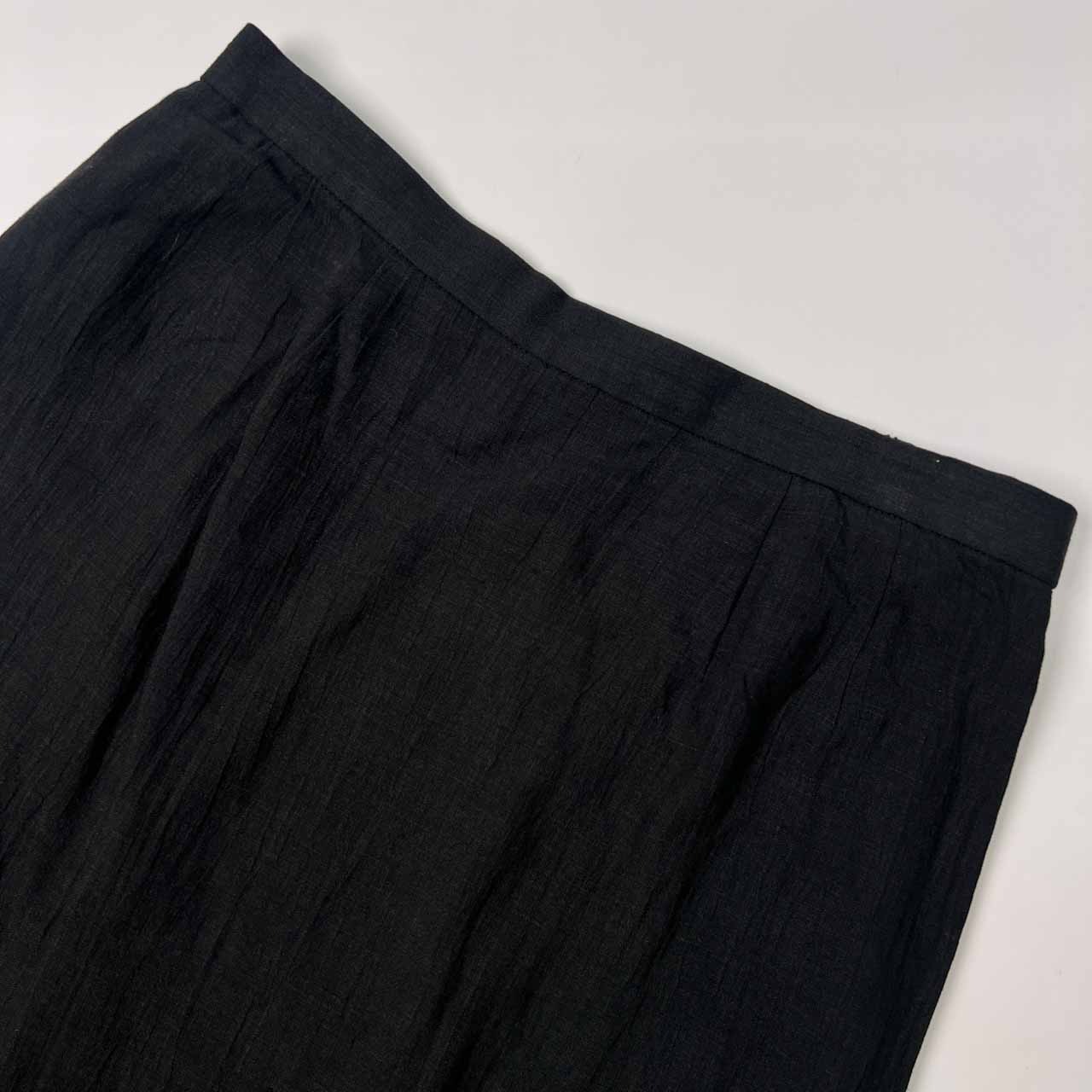 麻100% BURBERRYS バーバリー リネン タイト スカート サイズ 17BR /ブラック/レディース/C-TK38/ビンテージ