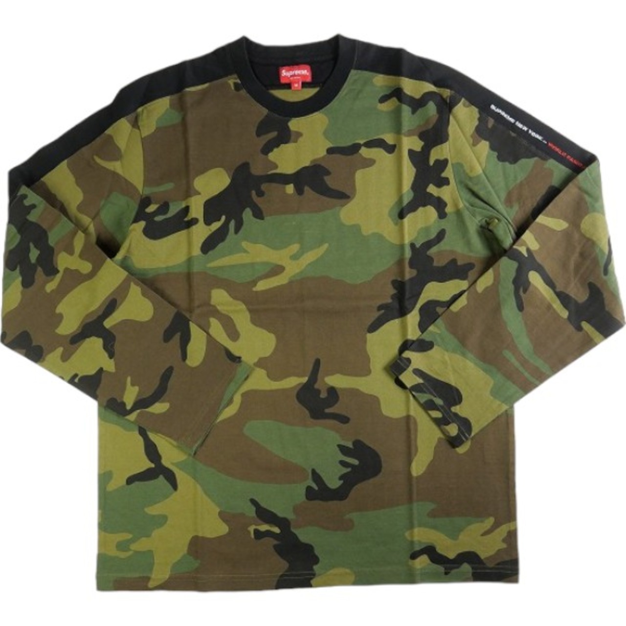 Size【M】 SUPREME シュプリーム 18AW Paneled L/S Top Woodland Camo 