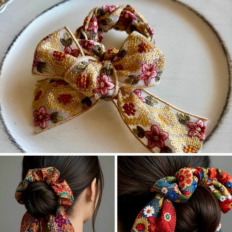 インド刺繍リボンのネックレス | PURUMERO 名入れ刺繍 お子様イラスト