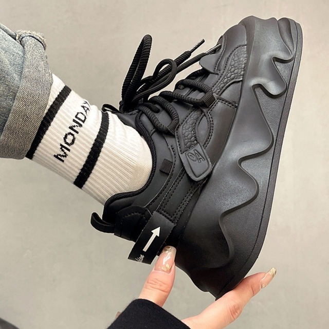 ウェーブソールプラットフォームスニーカー 2col   R01563