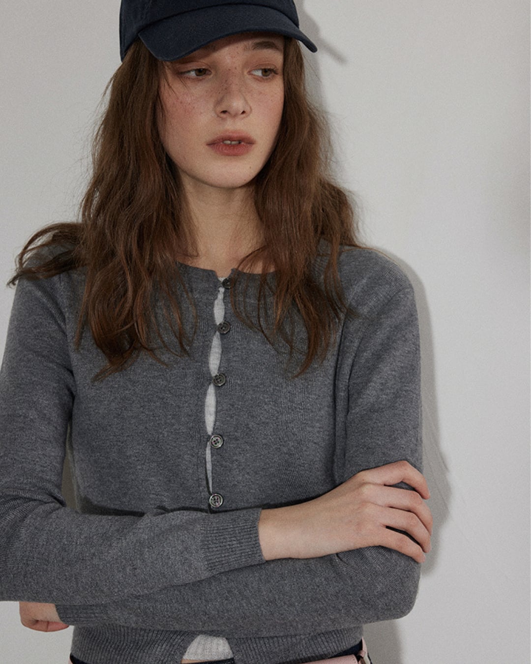 button cardigan(gray)