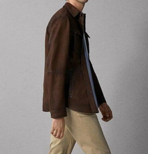 牛革・高グレインバフ仕上げの牛革シャツ Buffed Cow Leather Shirt