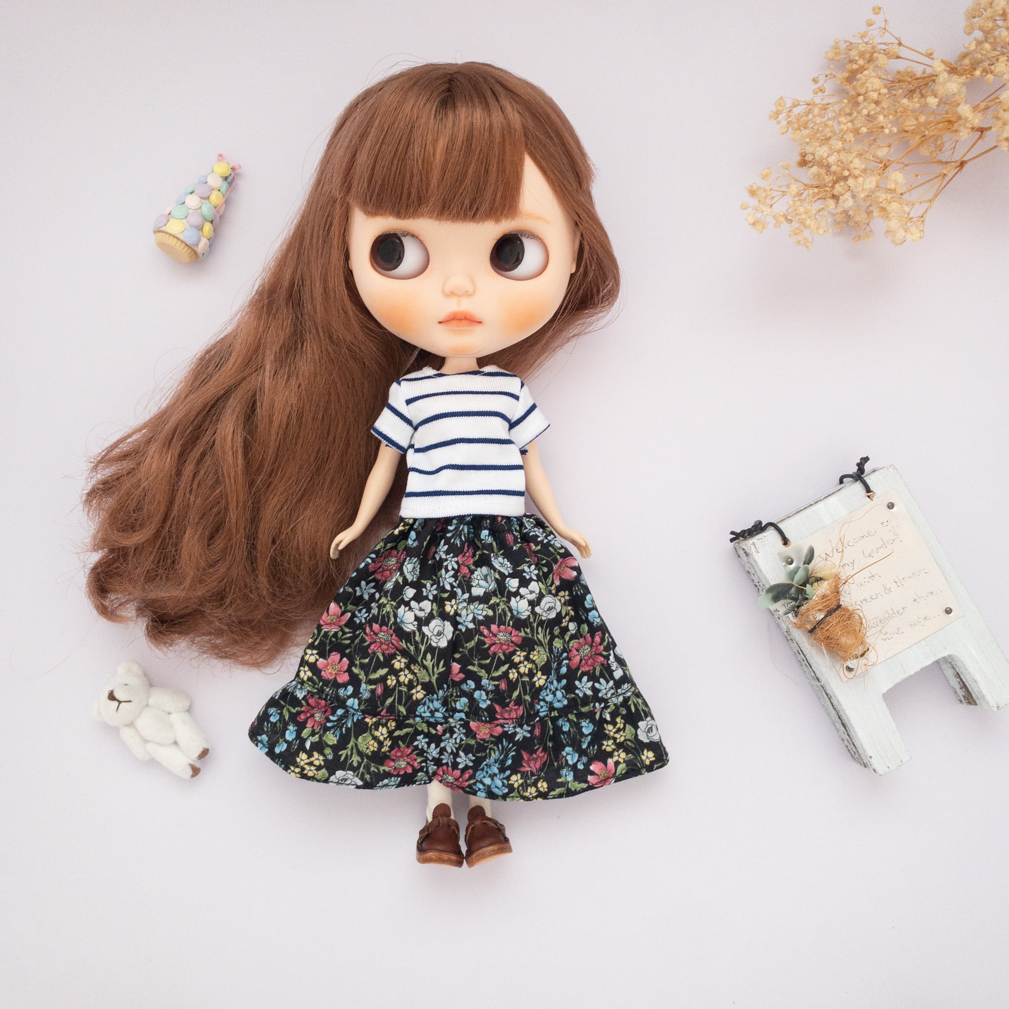 リカちゃん服 ボーダーワンピース2点セット①