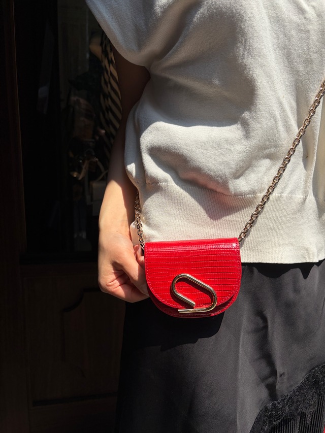 3.1 Phillip lim / vintage red chain mini bag.(O)