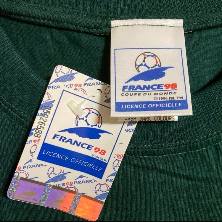希少90sヴィンテージFIFA98年フランスWカップ国旗フティックスTシャツ