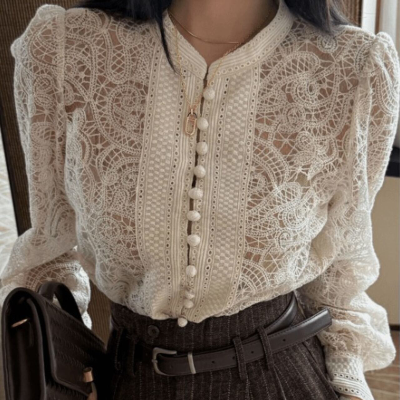 ヴィンテージレースブラウス A4393