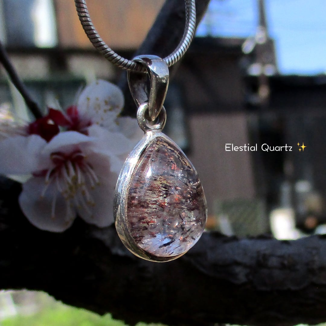 ティアドロップラリマーとクリアー飾り水晶のネックレス 特別価格】ティアドロップラリマーとクリアー飾り水晶のネックレス