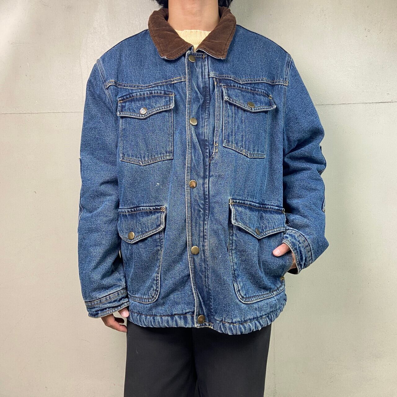 00年代 Wrangler ラングラー コーデュロイ襟 デニムボアジャケット