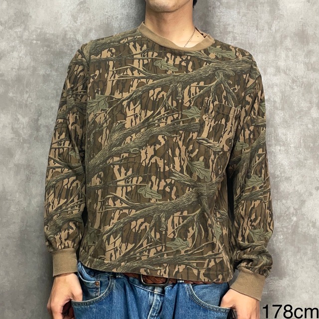 【80s】【Made in USA】MOSSY OAK   長袖Tシャツ　M　vintage