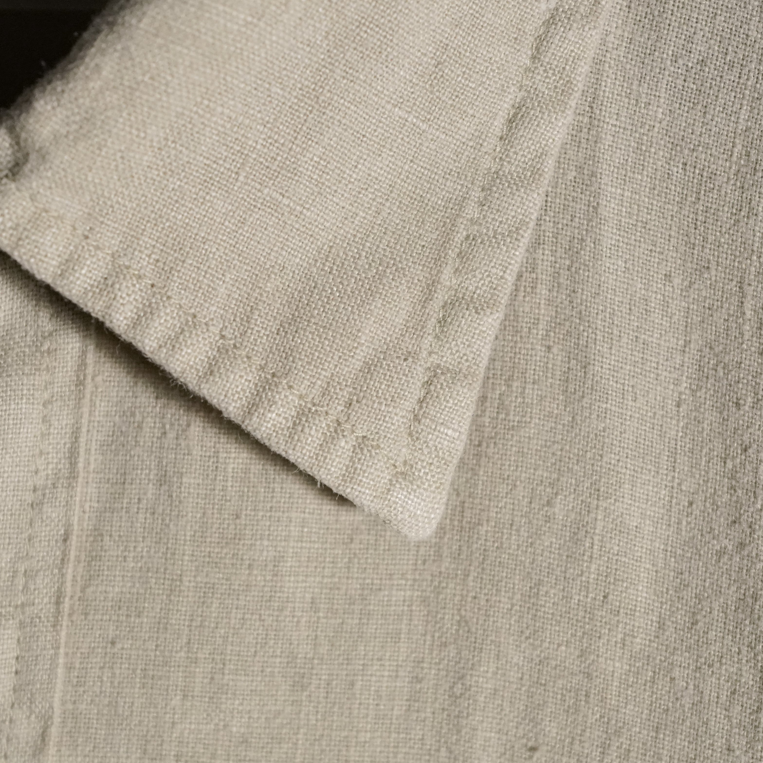 GAMBERT CUSTOM SHIRTS Linen Double Flap Pocket Sand Beige