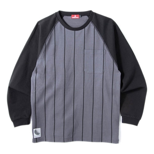 HELLRAZOR｜BORN H POCKET RAGLAN LS SHIRT -Chacoal-