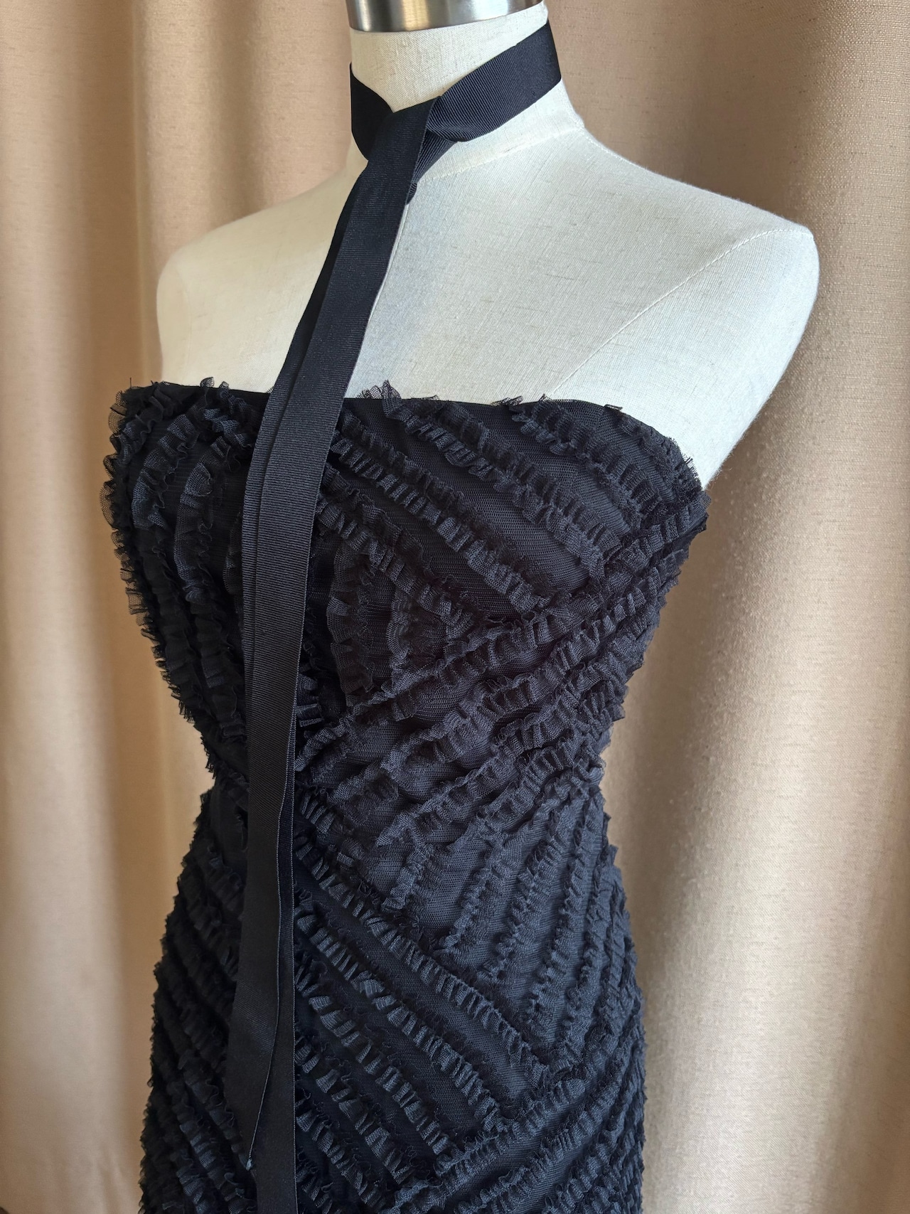 BCBG MAXAZRIA black tulle dress-5002-9