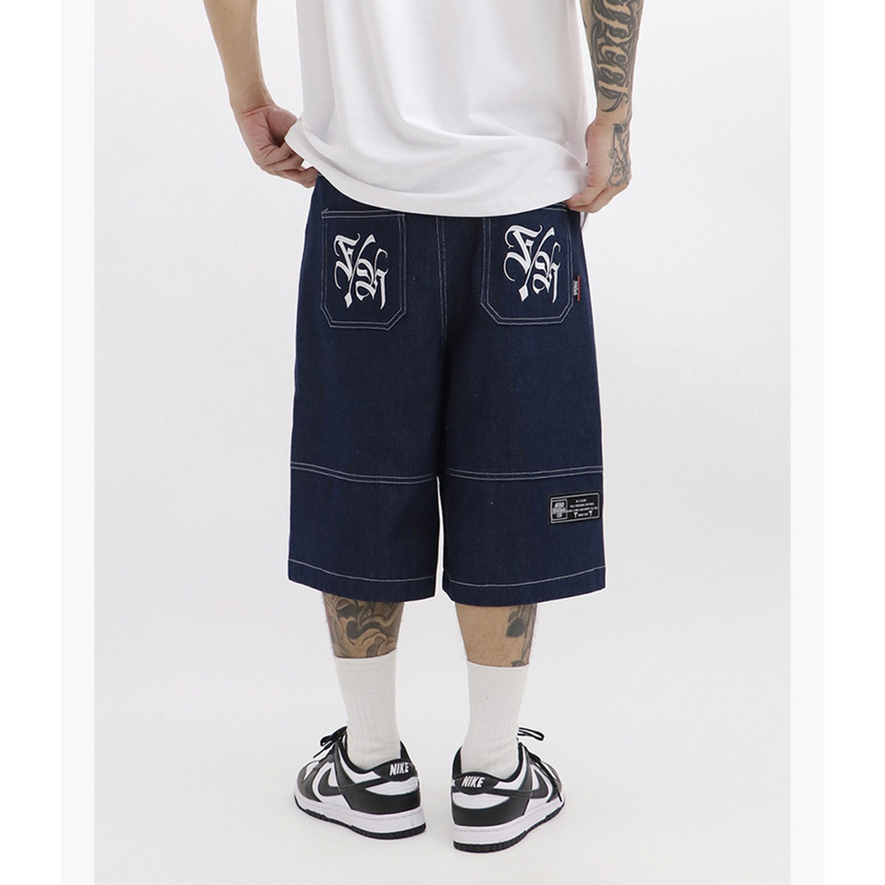 ストリート Chicano 刺繍レタリング ショーツ P210