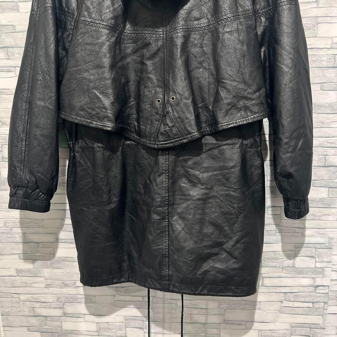 90s 本革ヴィンテージレザージャケット ブラック黒 ハーフコート