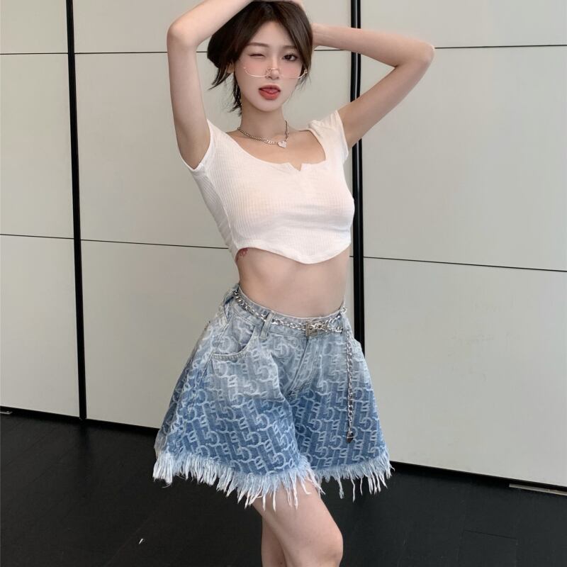 サマージャカードショーツ ルーズスカート パンツ 夏物 ブルマー ドラファッションホール74160799197