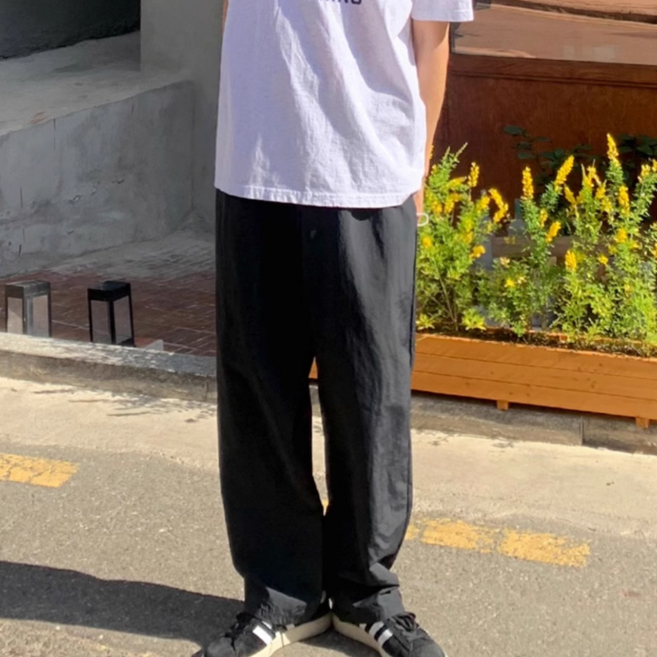 薄ルーズストレートカジュアルパンツ　0648