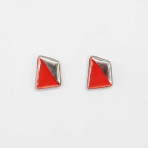 【eb2】Sサイズ 色釉 RED イヤリング／ピアス／ノンホールピアス／樹脂ピアス