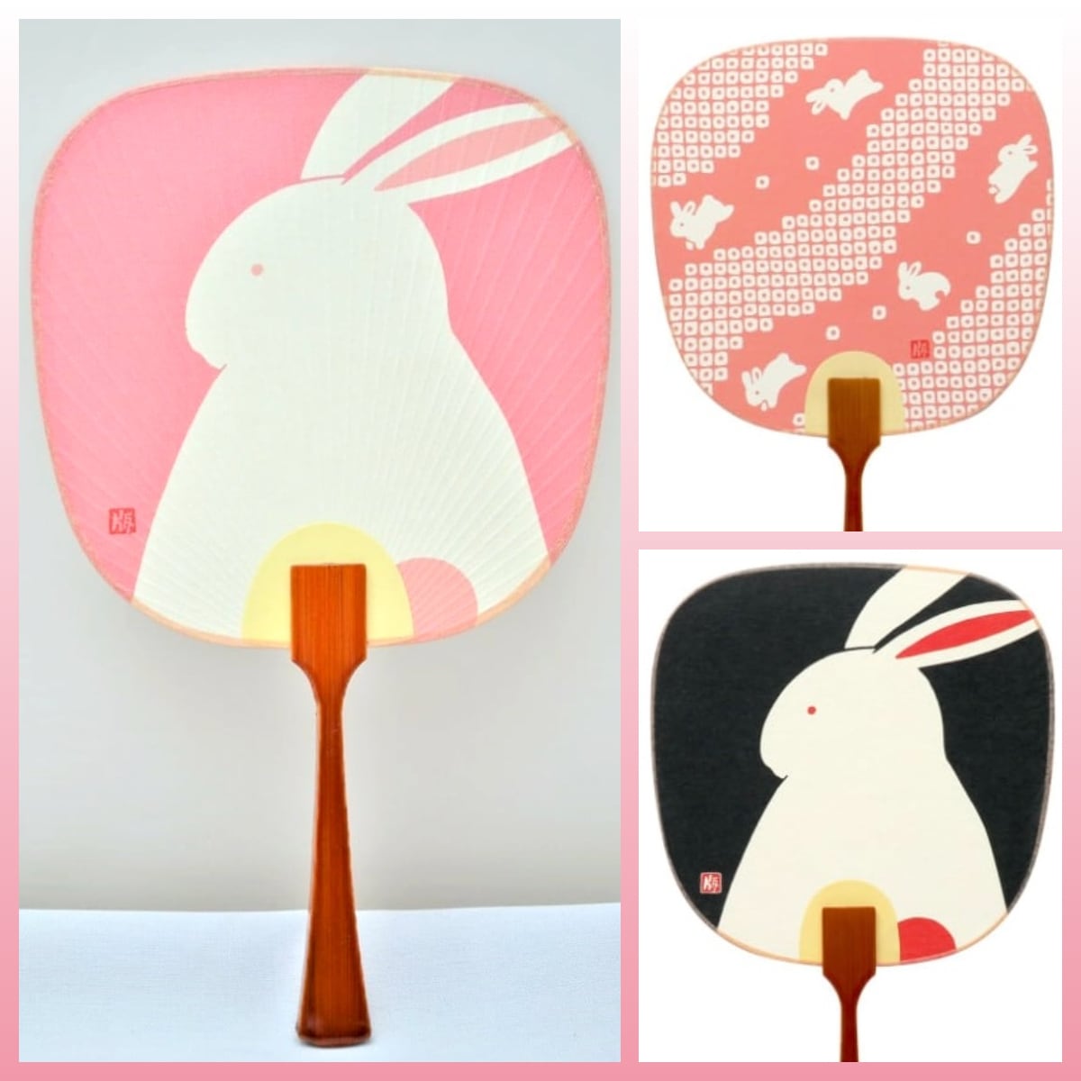 豆うちわ うさぎ | うさぎセレクトショップ森音