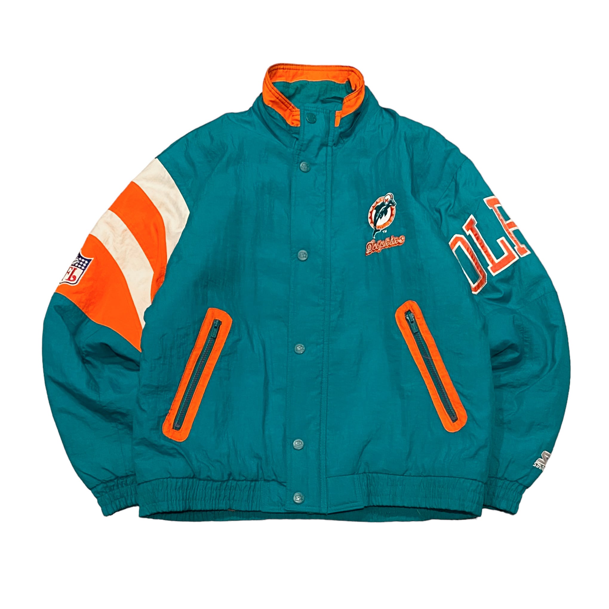 90's Starter NFL Dolphins Nylon Stadium Jaket S / スターター ドルフィンズ ナイロン スタジャン  スタジアムジャケット 古着 ヴィンテージ