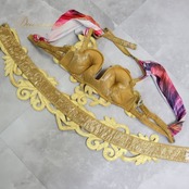 ベリーダンス オリエンタル 衣装 上下セット イエロー系 ゴールド系 ベルト ヒップスカーフ フリル ラインストーン 黄 金 紫 煌びやか 華やか 装飾 豪華 コイン 青 スパンコール キラキラ ダンス衣装 トップス スカート パープル系 ピンク系 ブルー系