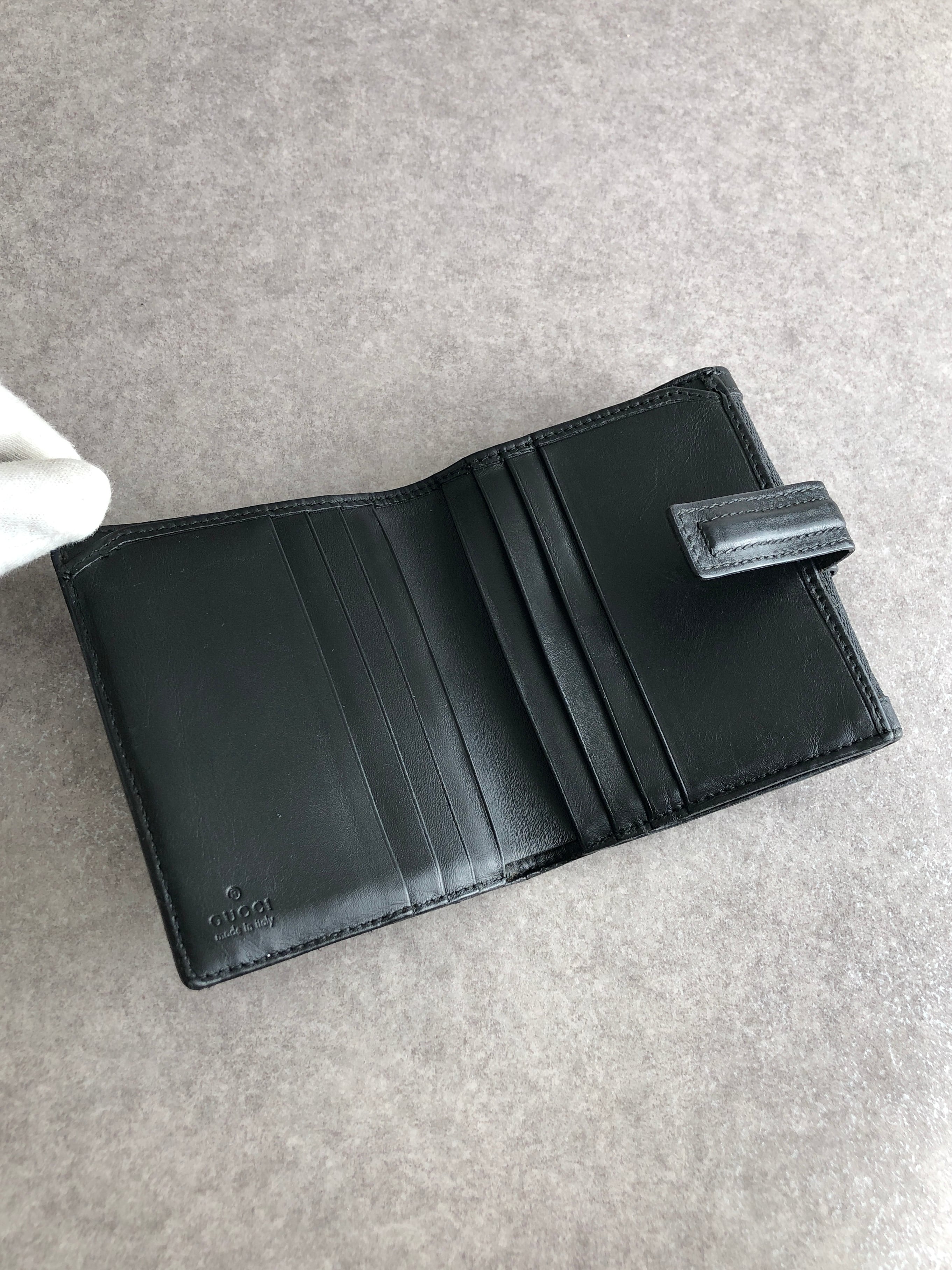 GUCCI グッチ GG 財布 ブラック Gロゴ キャンバス 2つ折り vintage