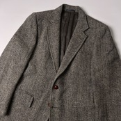 Harris Tweed ハリスツイード USA製 ヘリンボーン くるみボタン 2B テーラードジャケット グレー/80s 90s