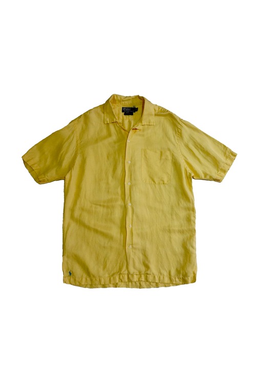 1990s Ralph Lauren "CALDWELL" Silk×Linen Open Collar S/S Shirt