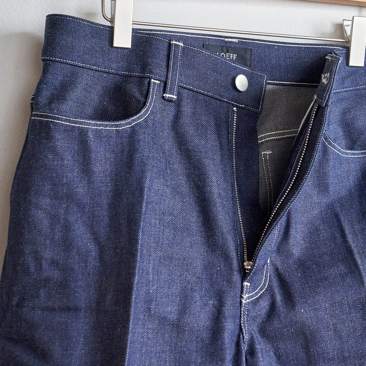 LOEFF ロエフ 13oz スラックス デニムパンツ NAVY（レディース） | les