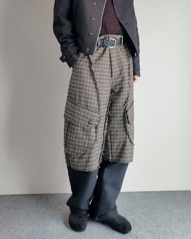 【26/AW STRONGTHE】MOSS / LAYERED POUCH CARGO PANTS
