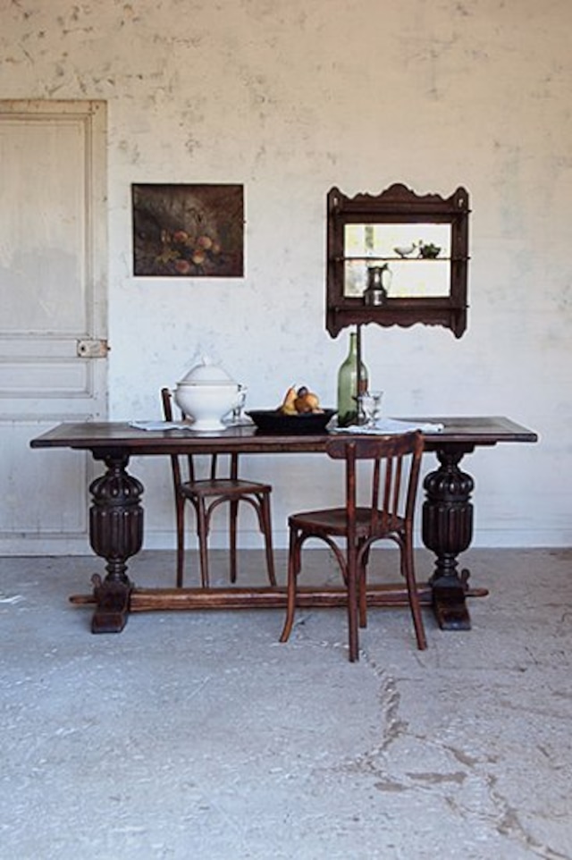 荘厳なレフェクトリーテーブル-antique oak refectory table