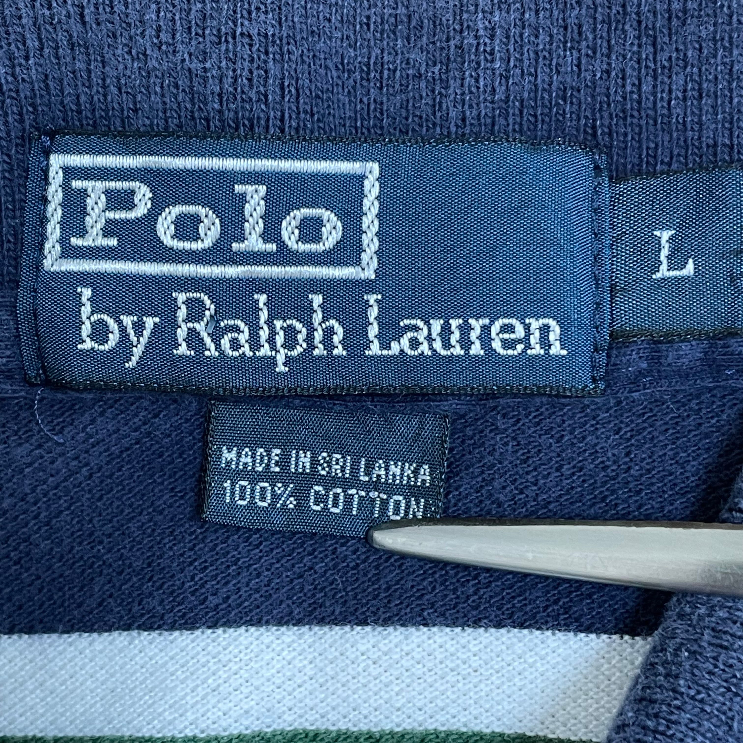 POLO RALPH LAUREN】ポロシャツ ボーダー 刺繍ロゴ L ポロ ラルフ