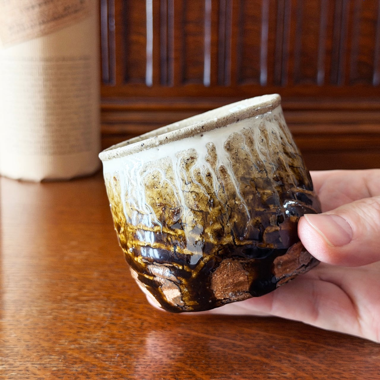 マイケル・マルティノ 【 朝鮮唐津 叩きロックカップ 】 工房:五反林窯