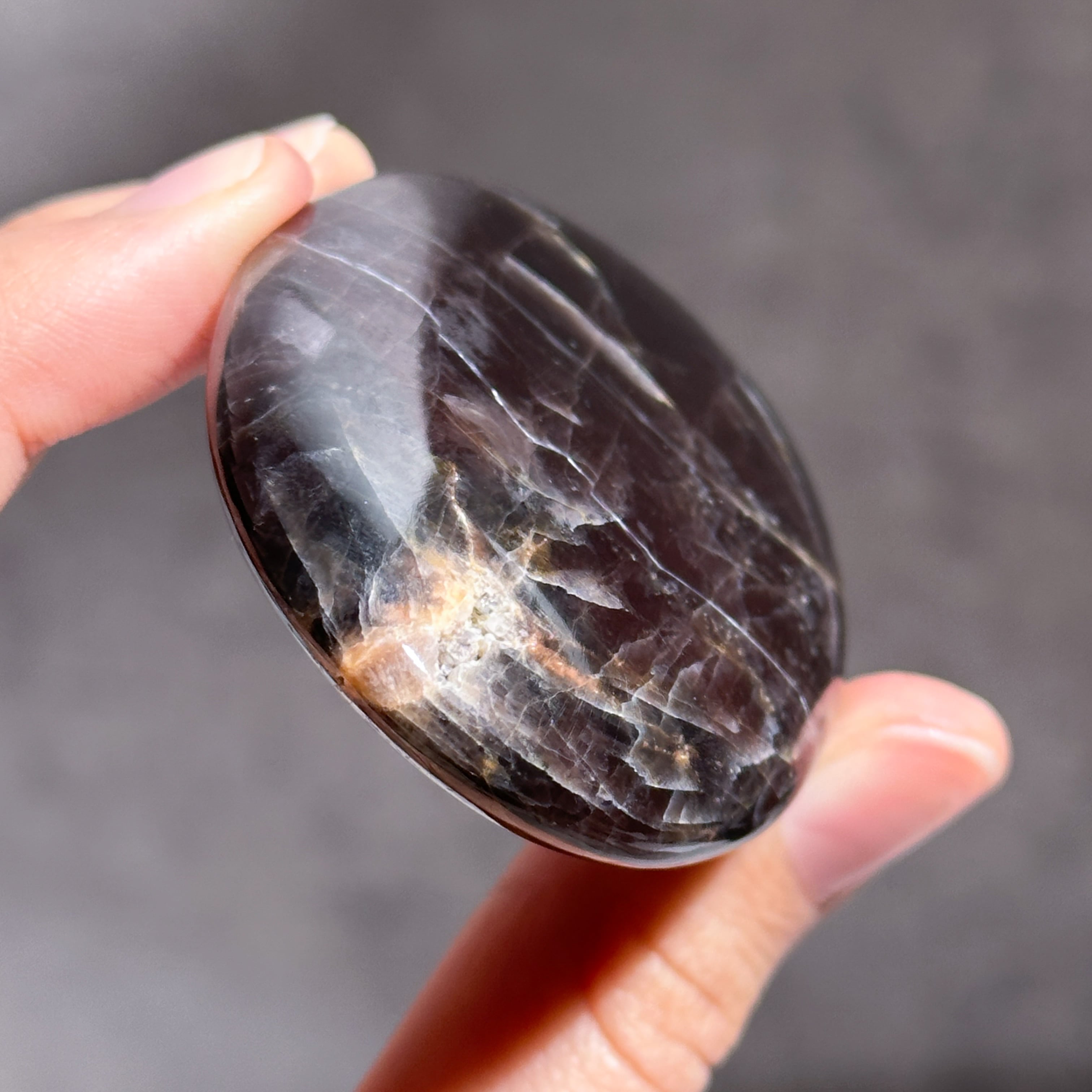 ブラックムーンストーン パームストーン23◇ Black Moonstone ◇天然石