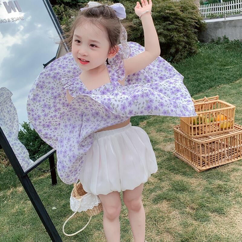 予約】 夏の女の子の花のつぼみパンツショーツウエスト薄いベビー 