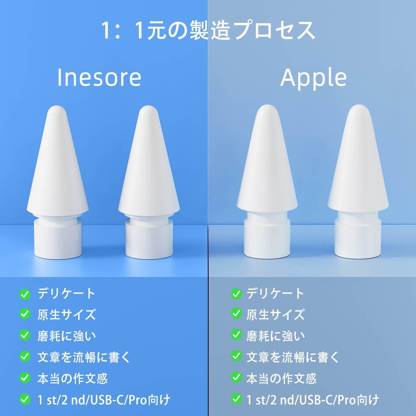 Inesore 【プロ推薦】8個入り アップルペンシル ペン先 交換用Apple