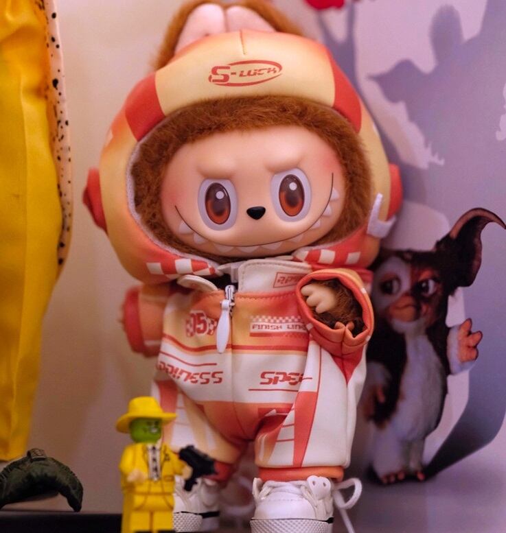 Labubu 1〜3代対応 レーシング ロンパースパンツ+ヘルメット ドール用