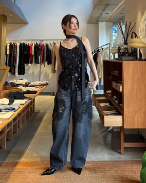 【再入荷】PRANK PROJECT プランクプロジェクト / レースデニム / Lace Embroidery Denim