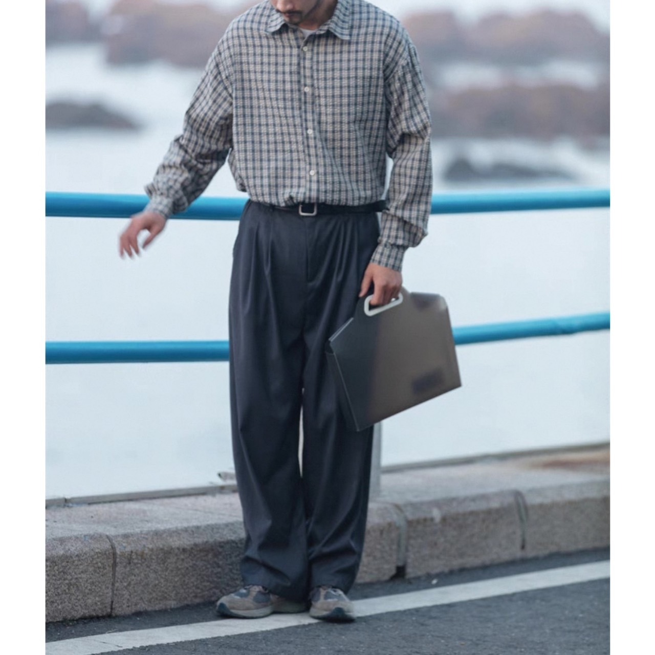 Gingham check oversized shirt 0363 - 12