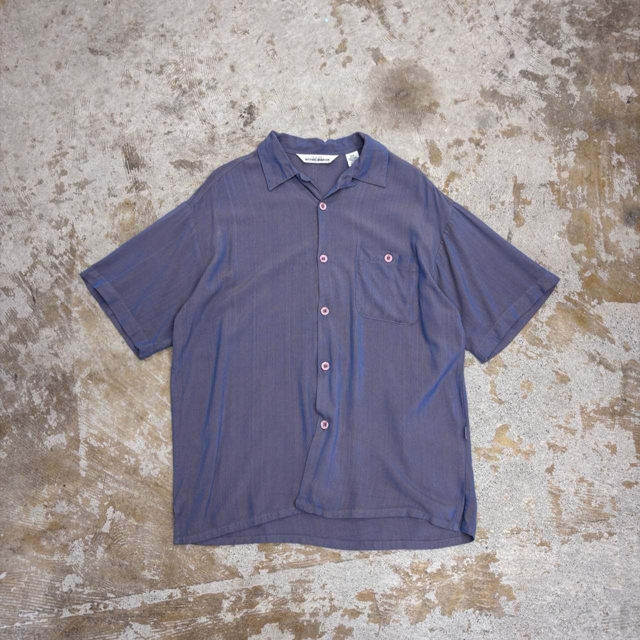 60s GLENN BERRY Stencil Chambray S/S Shirt S / US NAVY タイプ