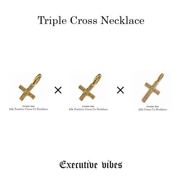 triple Cross ネックレス  ゴールド